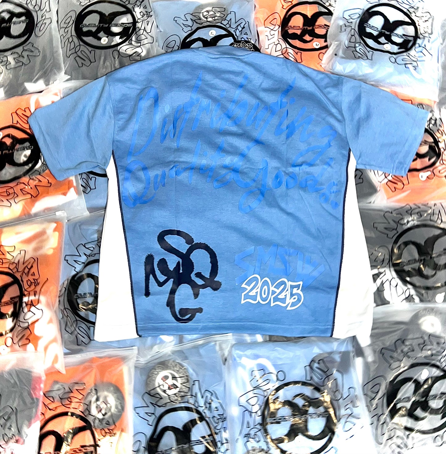Distributing Quality Goods T-shirt(Blue)